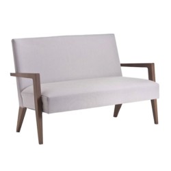 Beyaz Deri Döşemeli Ahşap Sedir Beyaz Deri Döşemeli Ahşap Sedir