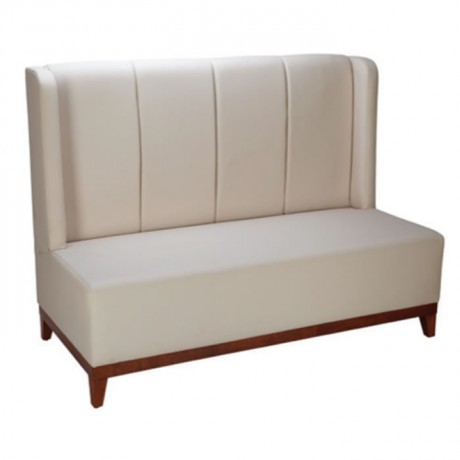 White Leather Restaurant Couch