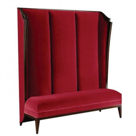 Claret Red Fabric Upholstered Restaurant Booths
