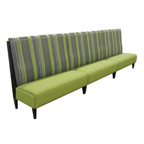Striped Fabric Green Leather Upholstered Booths