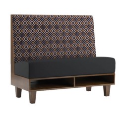 Desenli Gri Kumaş Döşemeli Restoran Kanepesi Desenli Gri Kumaş Döşemeli Restoran Kanepesi