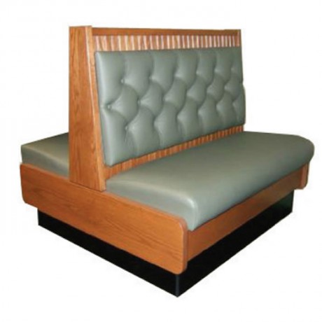Gray Leather Upholstered Wood Double Sided Cedar