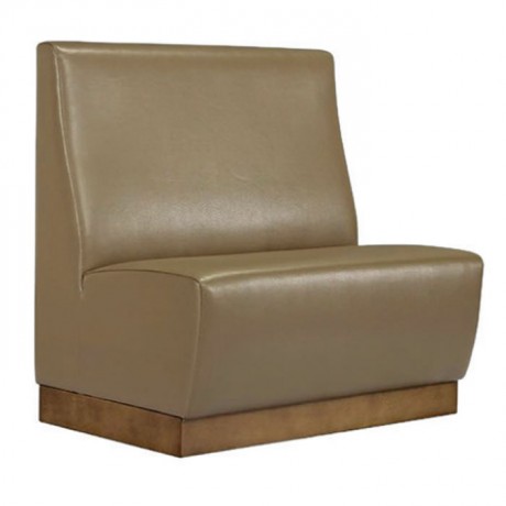 Brown Leather Upholstered Restaurant Booths