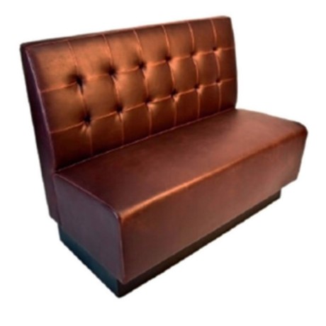 Brown Leather Upholstered Hotel Restaurant Couch