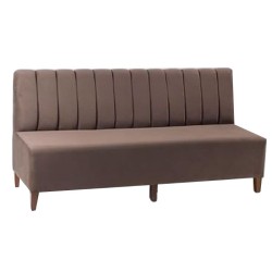 Kahverengi Dilimli Sırtlı Ahşap Ayaklı Çiftli Sedir Kahverengi Dilimli Sırtlı Ahşap Ayaklı Çiftli Sedir