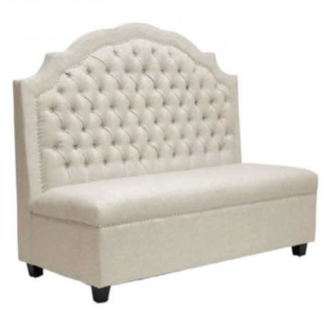 Quilted White Leather Upholstered Cafe Booths