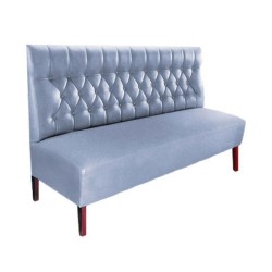 Kapitoneli Gri Deri Döşemeli Cafe Locası Kapitoneli Gri Deri Döşemeli Cafe Locası