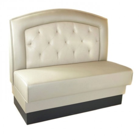Quilted Cream Leather Upholstered Cafe Booths