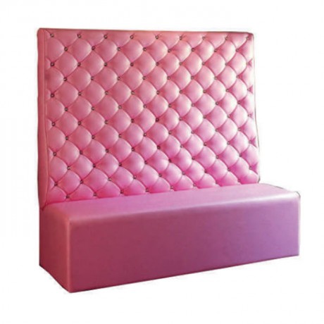 Quilted Pink Leather Upholstered Restaurant Booths