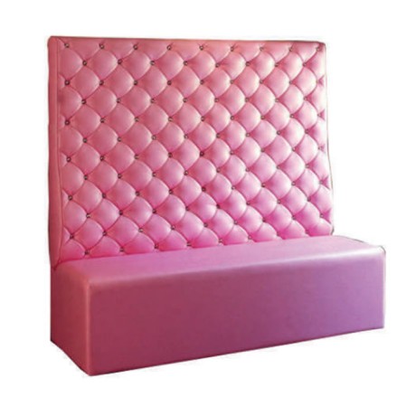 Quilted Pink Leather Upholstered Restaurant Booths