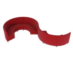 Kırmızı Kumaş Döşemeli Oval Sedir Kırmızı Kumaş Döşemeli Oval Sedir