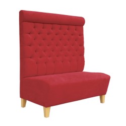 Kırmızı Kumaş Kapitoneli  Cafe Sediri Kırmızı Kumaş Kapitoneli  Cafe Sediri