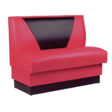 Red Black Leather Upholstered Cafe Couch