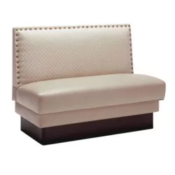 Creme Leder Gepolstert Cafe Couch