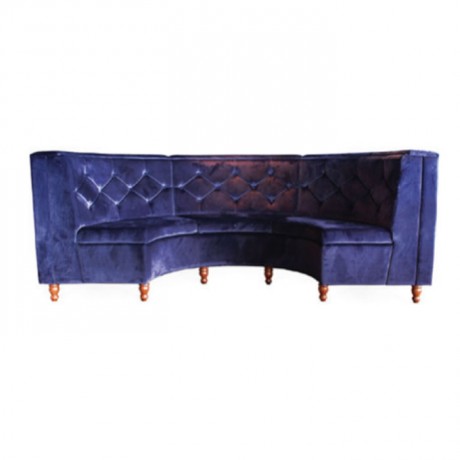Navy Blue Fabric Upholstered Corner Booths