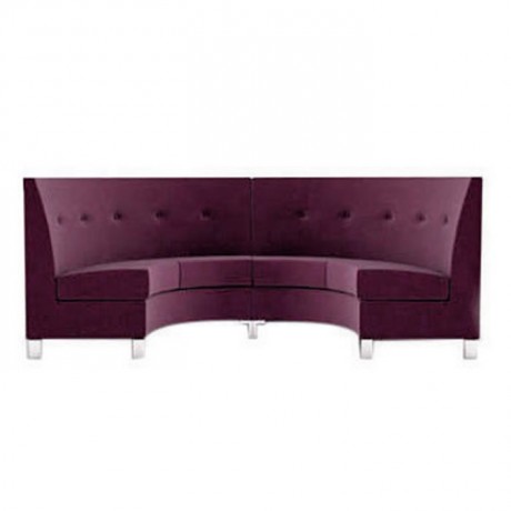 Purple Fabric Upholstered Round Loca