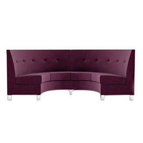 Purple Fabric Upholstered Round Loca