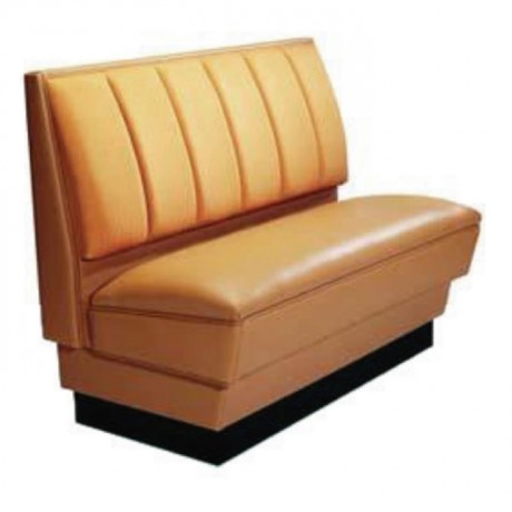 Yellow Leather Sliced Leather Upholstered Restaurant Couch