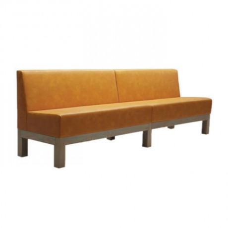 Yellow Leather Fabric Cafe Couch