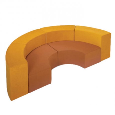 Yellow Fabric Upholstered Guest Waiting Booths