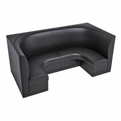 Siyah Deri Döşemeli Köşe Kavisli Restoran Cafe Sedir Koltuk Siyah Deri Döşemeli Köşe Kavisli Restoran Cafe Sedir Koltuk