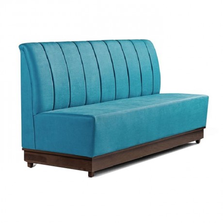 Turquoise Color Fabric or Leather Upholstered Sliced Back Restaurant Cafe Booths