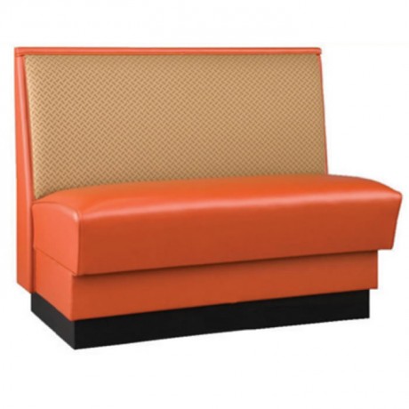 Orange Cream Leather Upholstered Cafe Booths