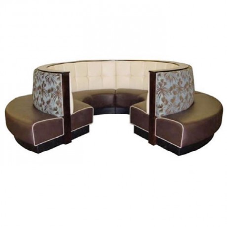 Round Leather Upholstered Lob Booths