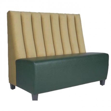 Sliced Back Green Artificial Leather Upholstered Booth Armchair