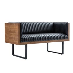 Dilimli Siyah Deri Kaplı Sedir Ahşap Cafe Restoran Sediri Dilimli Siyah Deri Kaplı Sedir Ahşap Cafe Restoran Sediri