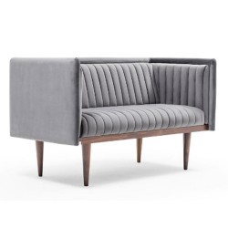 Gri Kumaş Döşemeli Dilimli Retro Uzun Ayaklı Cafe Sediri Gri Kumaş Döşemeli Dilimli Retro Uzun Ayaklı Cafe Sediri