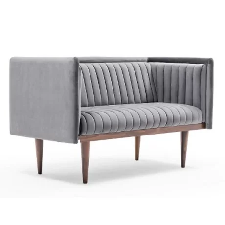 Sliced Retro Long Leg Cafe Booths with Gray Fabric Upholstery Sliced Retro Long Leg Cafe Booths with Gray Fabric Upholstery