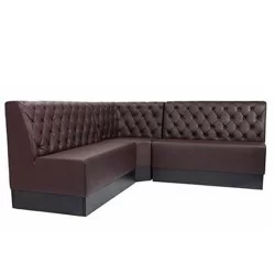 Chaise de cèdre de restaurant de café d'angle matelassée rembourrée en cuir marron