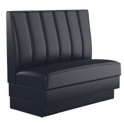 Siyah Deri Kaplı Dilimli Sırtlı Cafe Sediri Siyah Deri Kaplı Dilimli Sırtlı Cafe Sediri