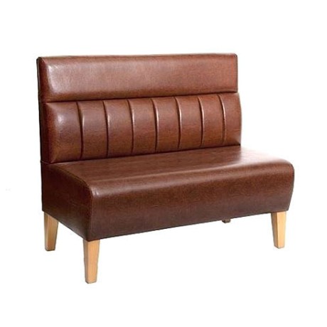 Artificial Leather Brown Upholstered Double Cafe Booths