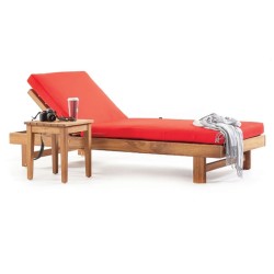 Ahşap Kırmızı Minderli Şezlong 1. Sınıf Ahşap Kırmızı Minderli Şezlong 1. Sınıf