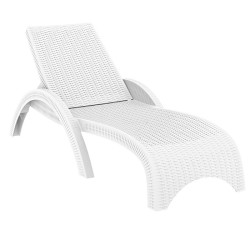 Weißer Kunststoff-Injektions-Rattan-Loungesessel Weißer Kunststoff-Injektions-Rattan-Loungesessel