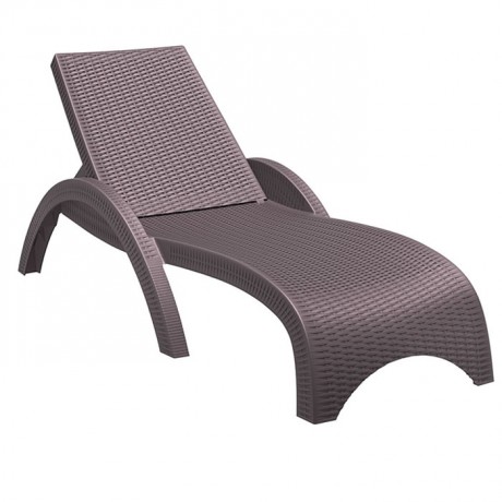 Brown Plastic Injection Rattan Lounge Chair