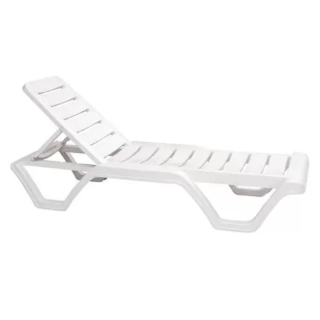 Chaise longue de piscine d'hôtel blanche sans manches Chaise longue de piscine d'hôtel blanche sans manches
