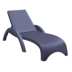 Koyu Gri Plastik Enjeksiyon Rattan Şezlong