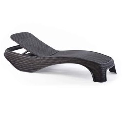 Rattan Enjeksiyon Kahve Renkli Otel Şezlongu