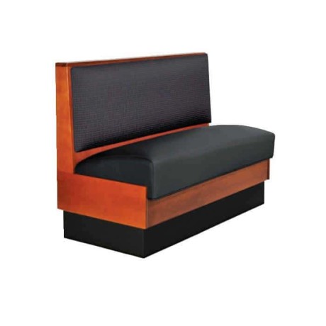 Black Leather Upholstered Wooden Cafe Loca