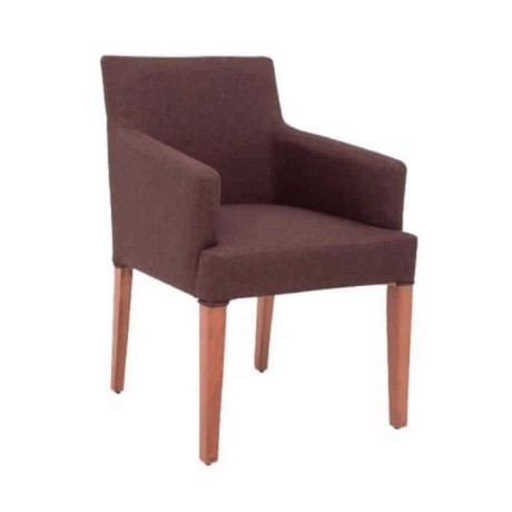 Milk Brown Fabric Upholstered Polyurethane Armchair