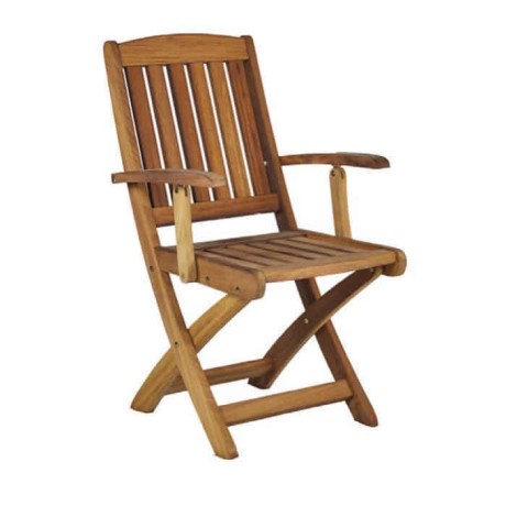 Teak Folding Cafe Armchair