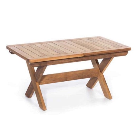 Teak Cafe Garden Table with Crossed Legs