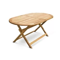 Oval Qatlanan Ayaqlı Teak Masa