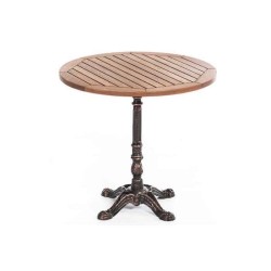 Yuvarlak Tablalı Döküm Ayaklı Teak Masa Yuvarlak Tablalı Döküm Ayaklı Teak Masa
