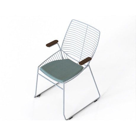 Metal Gövde ve Ayaklı File Oturma Yüzeyli Tel Metal Sandalye Modeli