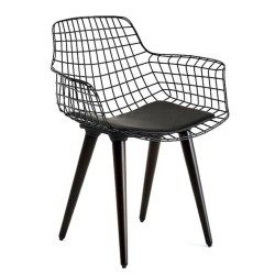 Black Wooden Leg Metal Wire Chair Black Wooden Leg Metal Wire Chair