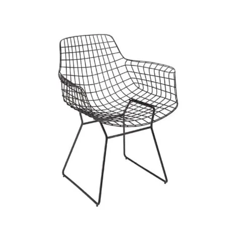 Grey Black Restaurant Cafe Hotel Wire Arm Chair Grey Black Restaurant Cafe Hotel Wire Arm Chair
